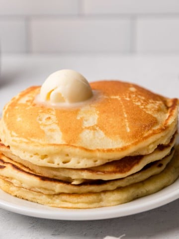 a stack of copycat McDonald's pancakes