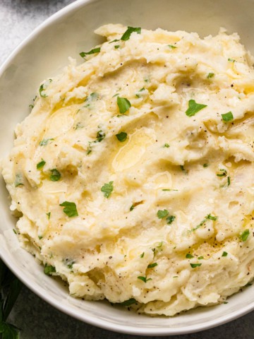 the completed air fryer mashed potato recpe