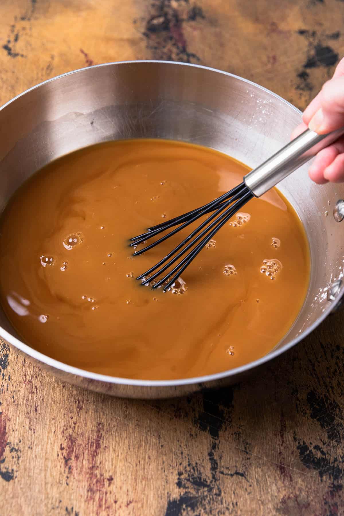 making the brown gravy