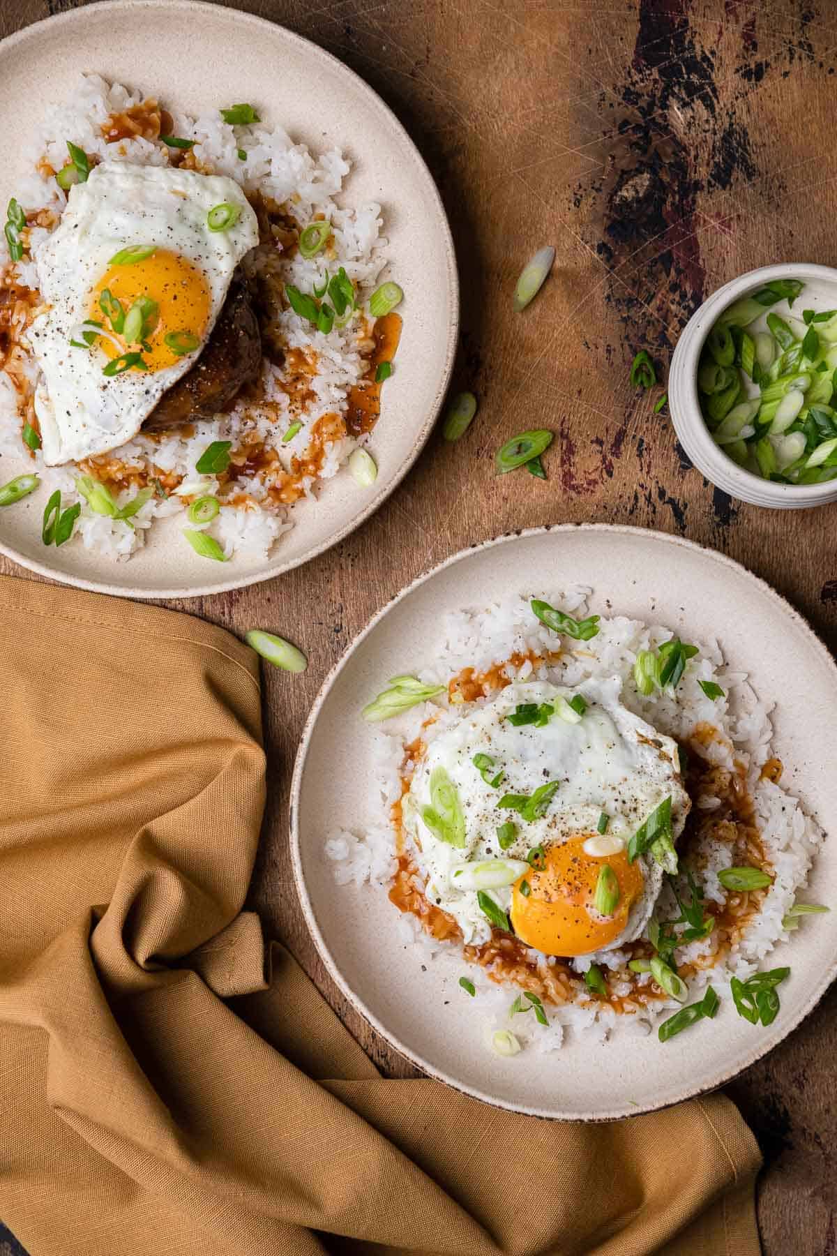 two plates of loco moco