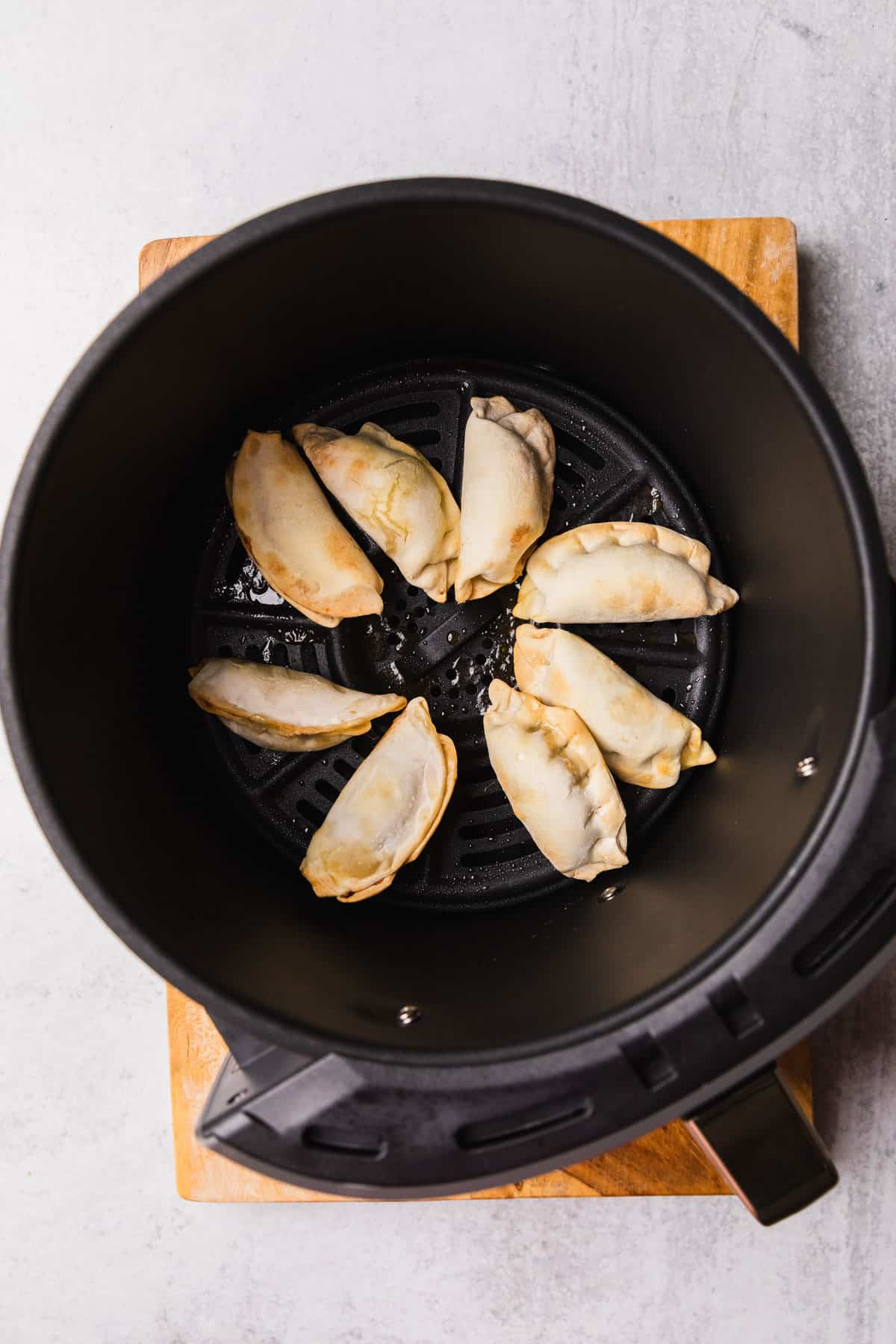 potstickers after cooking in the air fryer