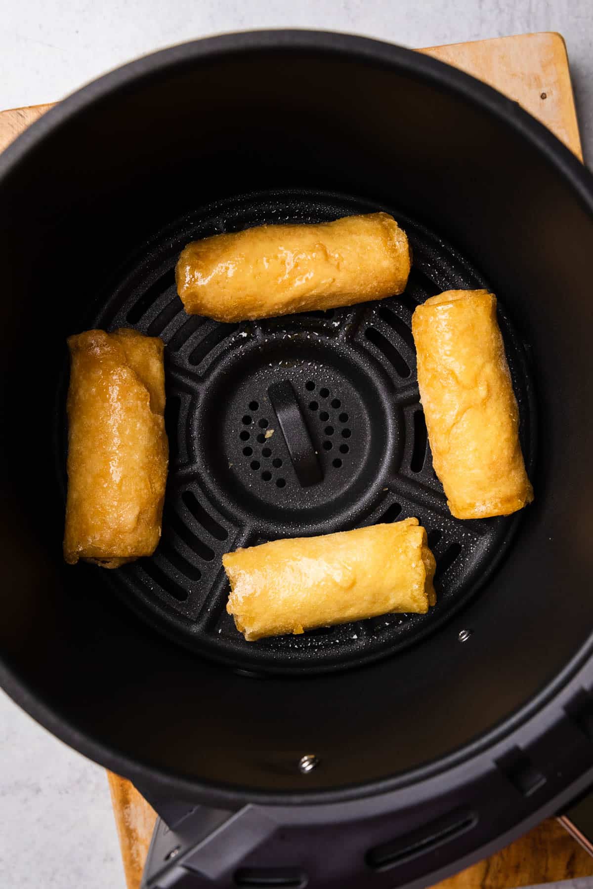 tai pei egg rolls in the air fryer basket