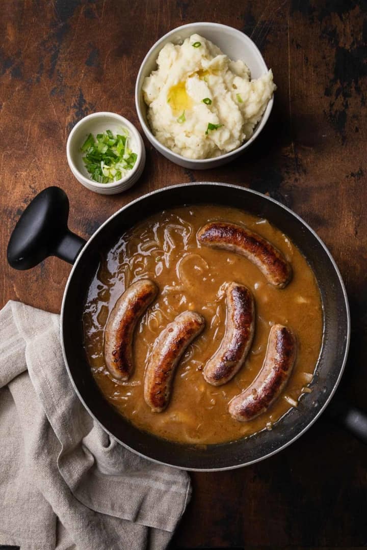 Irish Bangers and Mash with Guinness Onion Gravy The Travel Palate