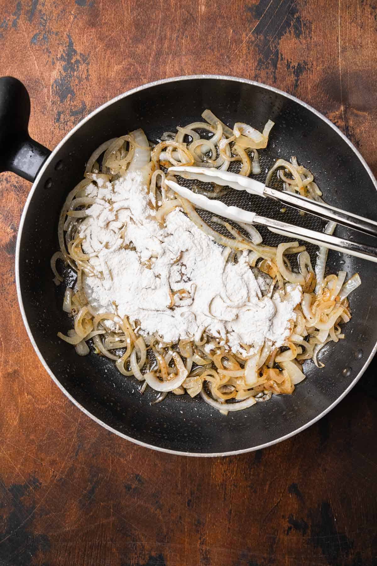 cooking onions for a gravy