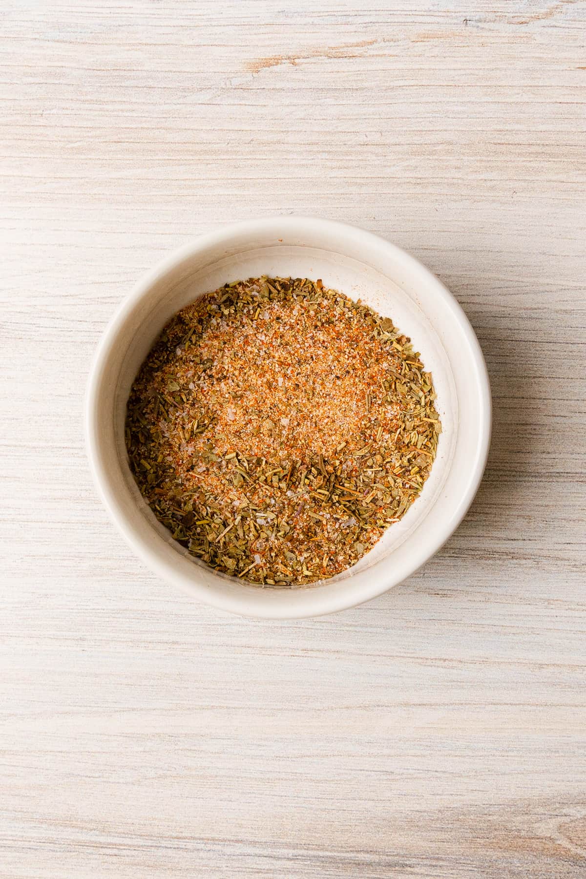 Making the seasoning blend.