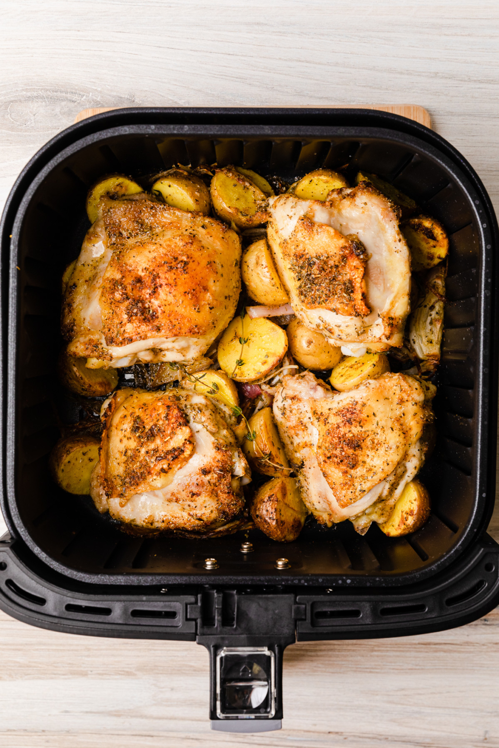 Juicy Air Fryer Chicken Thighs and Crispy Potatoes The Travel Palate
