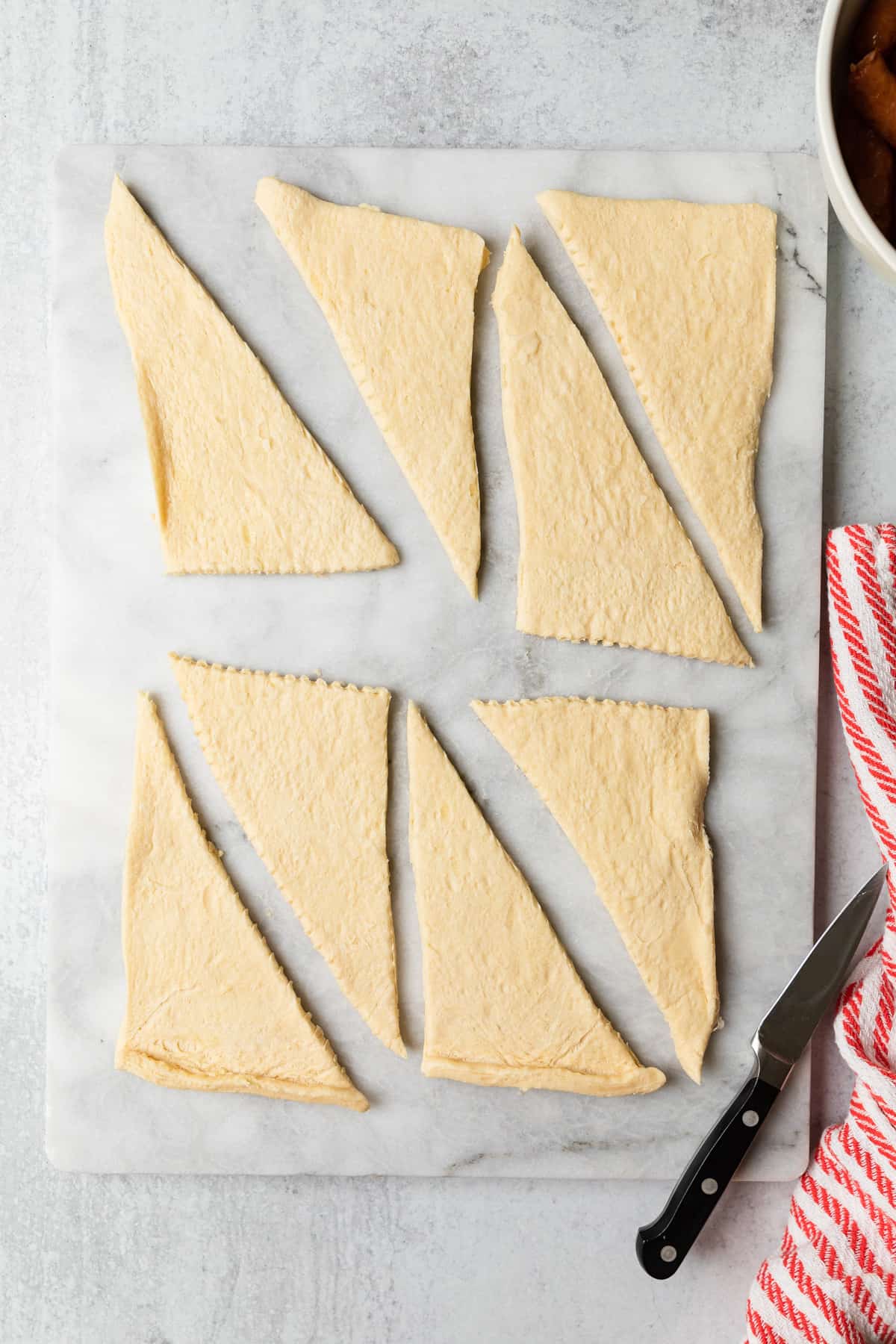 Making the recipe with crescent dough.