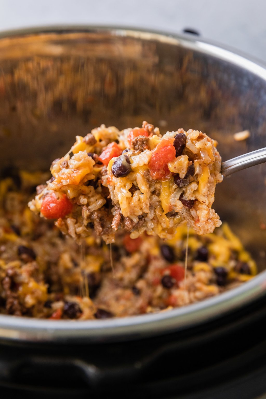 Cheesy Mexican Instant Pot Ground Beef and Rice - The Travel Palate