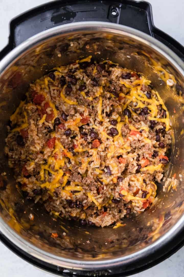 Cheesy Mexican Instant Pot Ground Beef and Rice - The Travel Palate