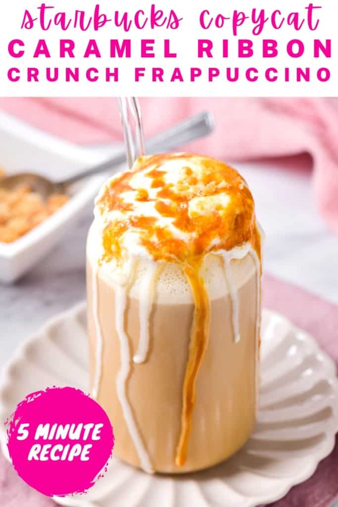 caramel ribbon crunch frappuccino recipe for pinterest