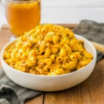 the completed one pot cheeseburger pasta recipe in a bowl.