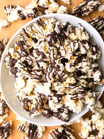 Chocolate drizzle popcorn.