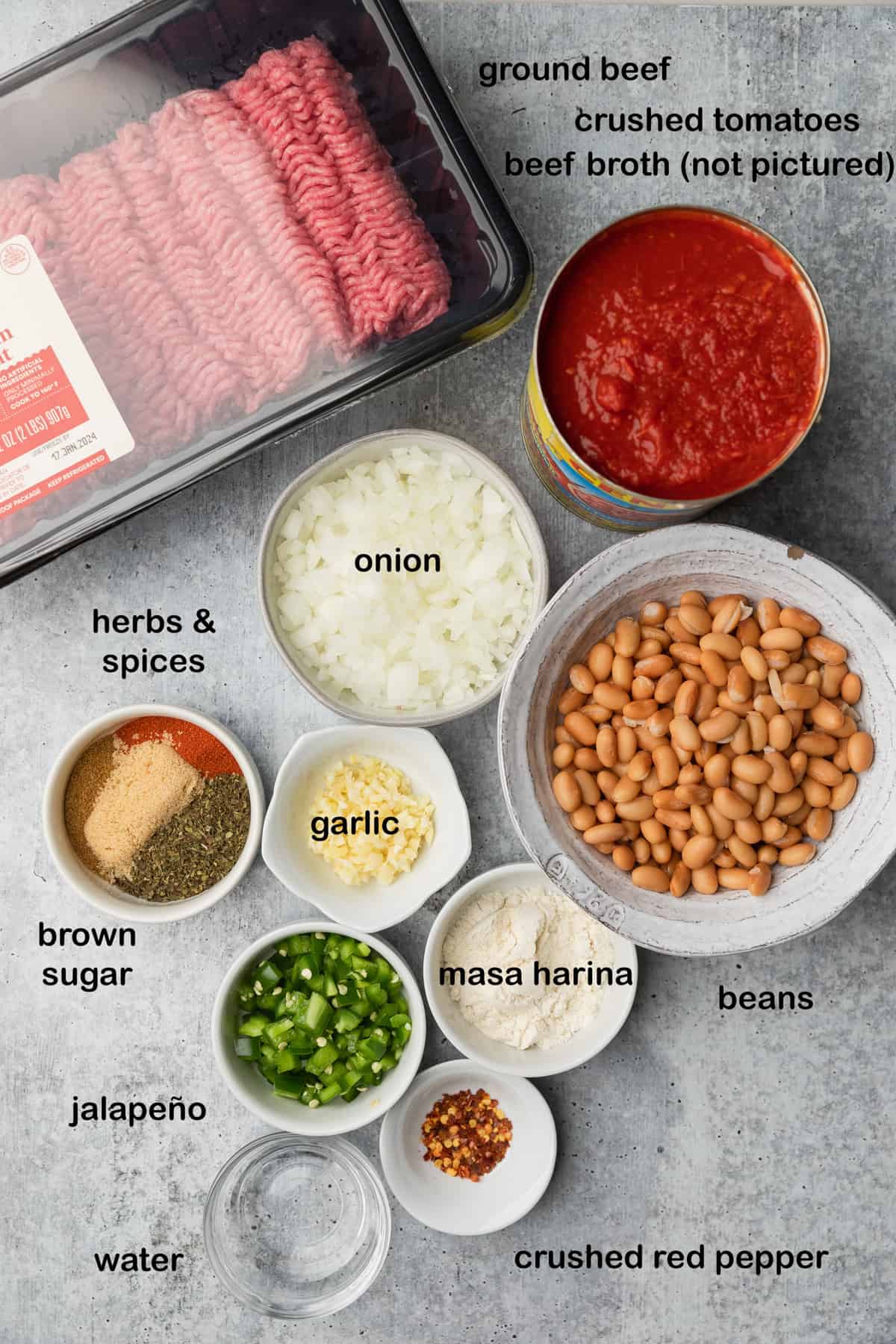 Ingredients to make the recipe.