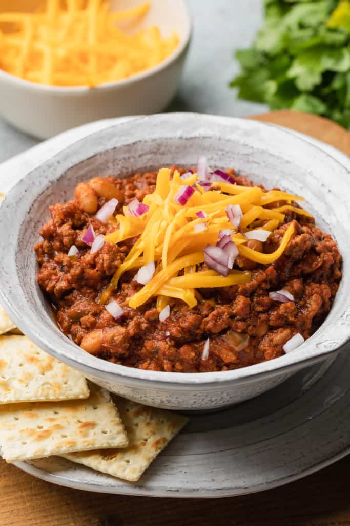 A bowl of texas roadhouse chili.