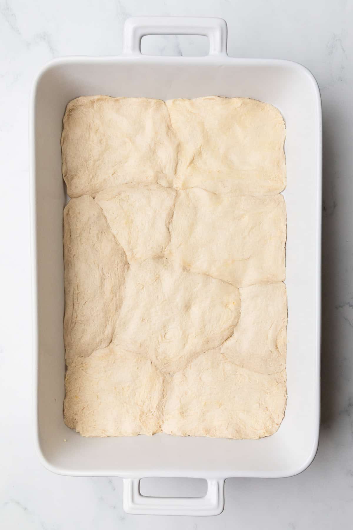 Biscuit crust in pan.