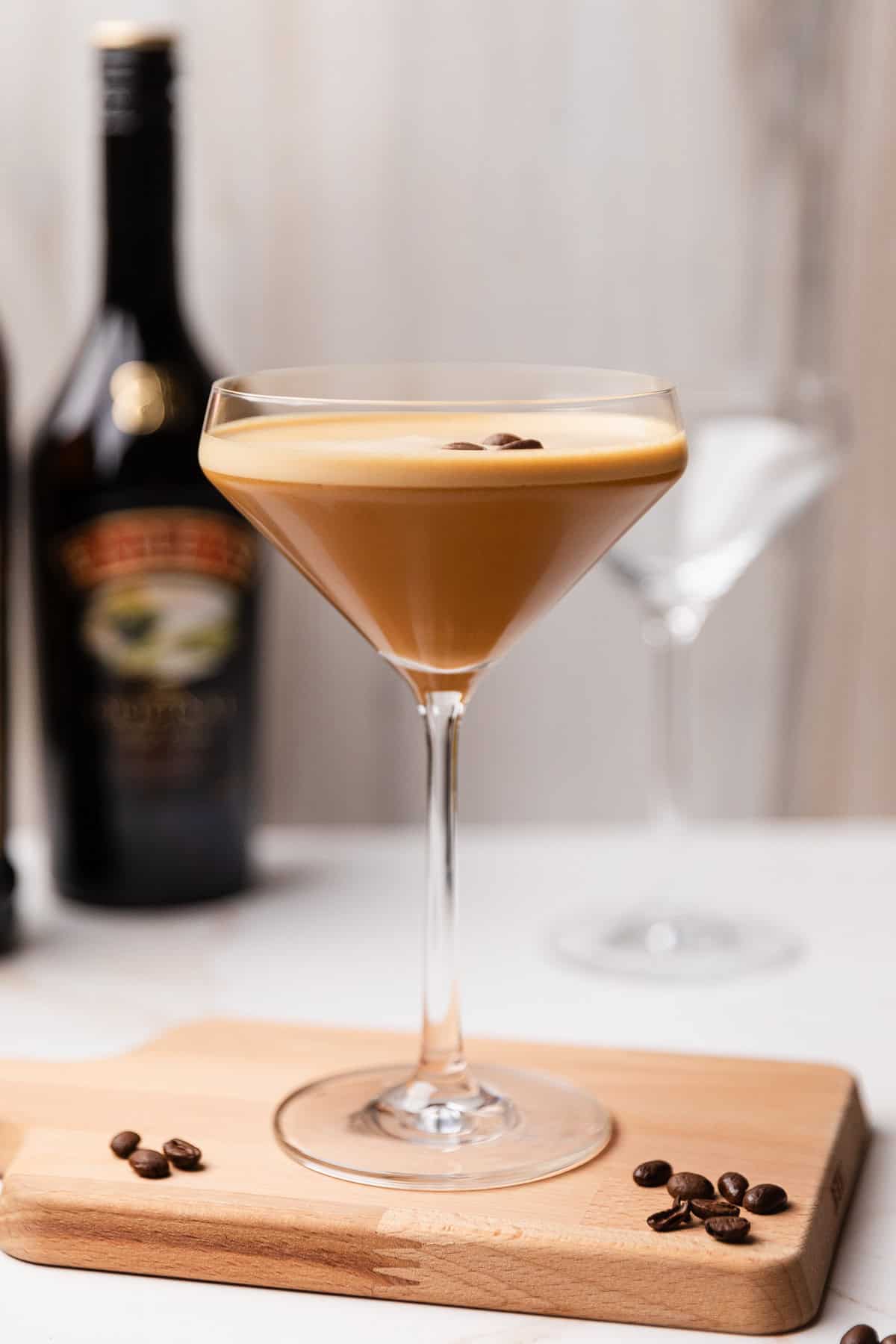 A creamy espresso martini with baileys.