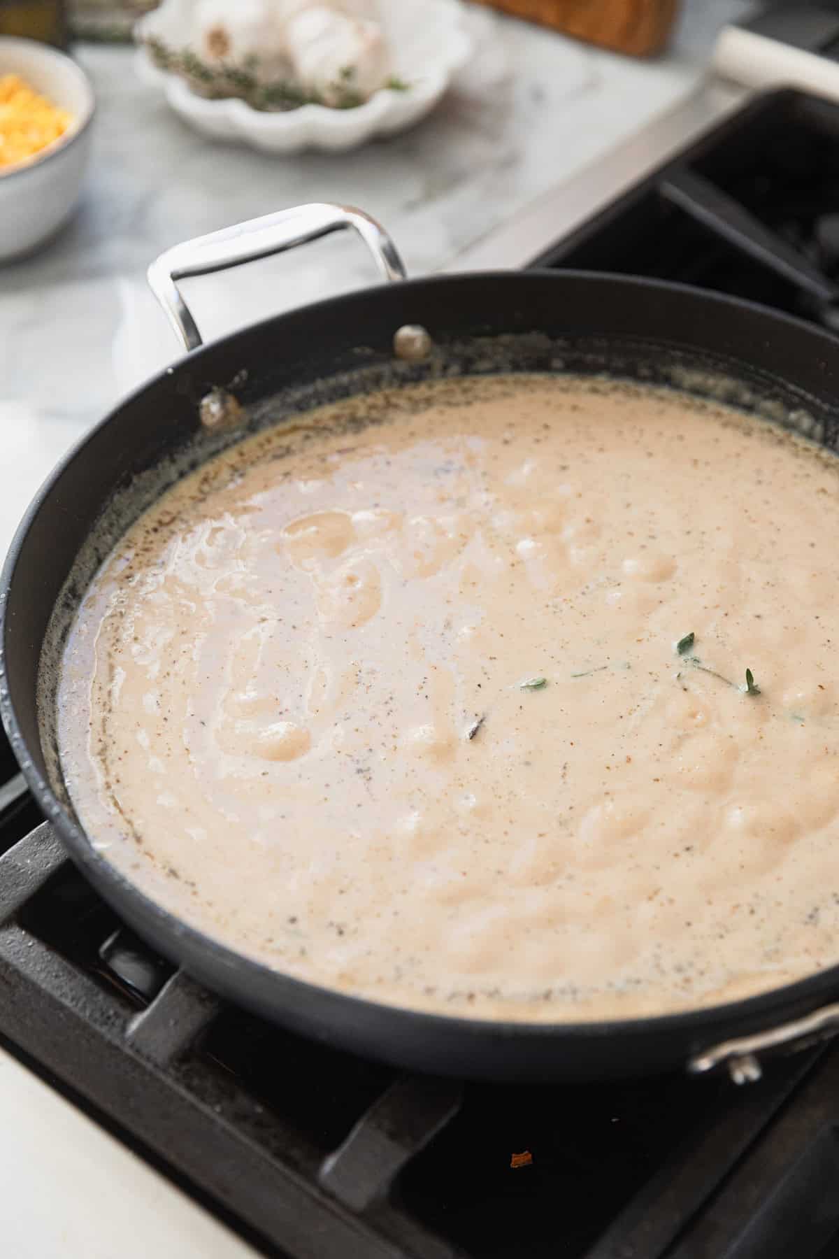 The gravy with seaonings.