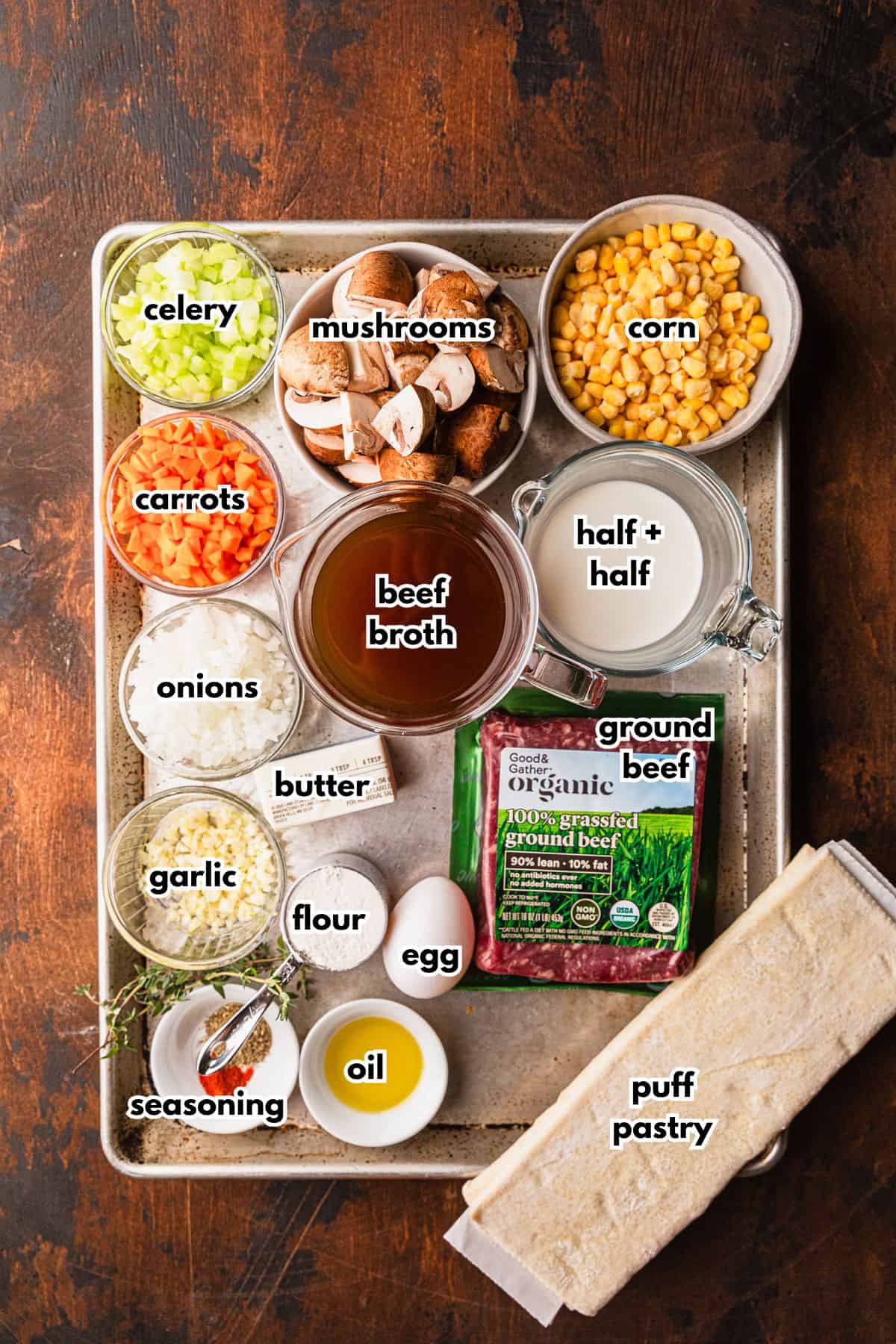 Ingredients to make the recipe.