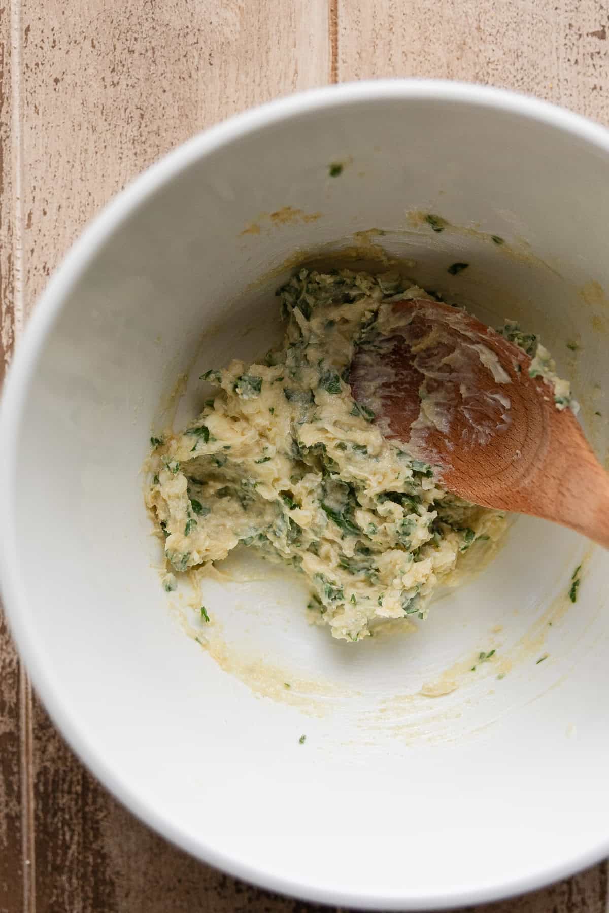 Making garlic butter.