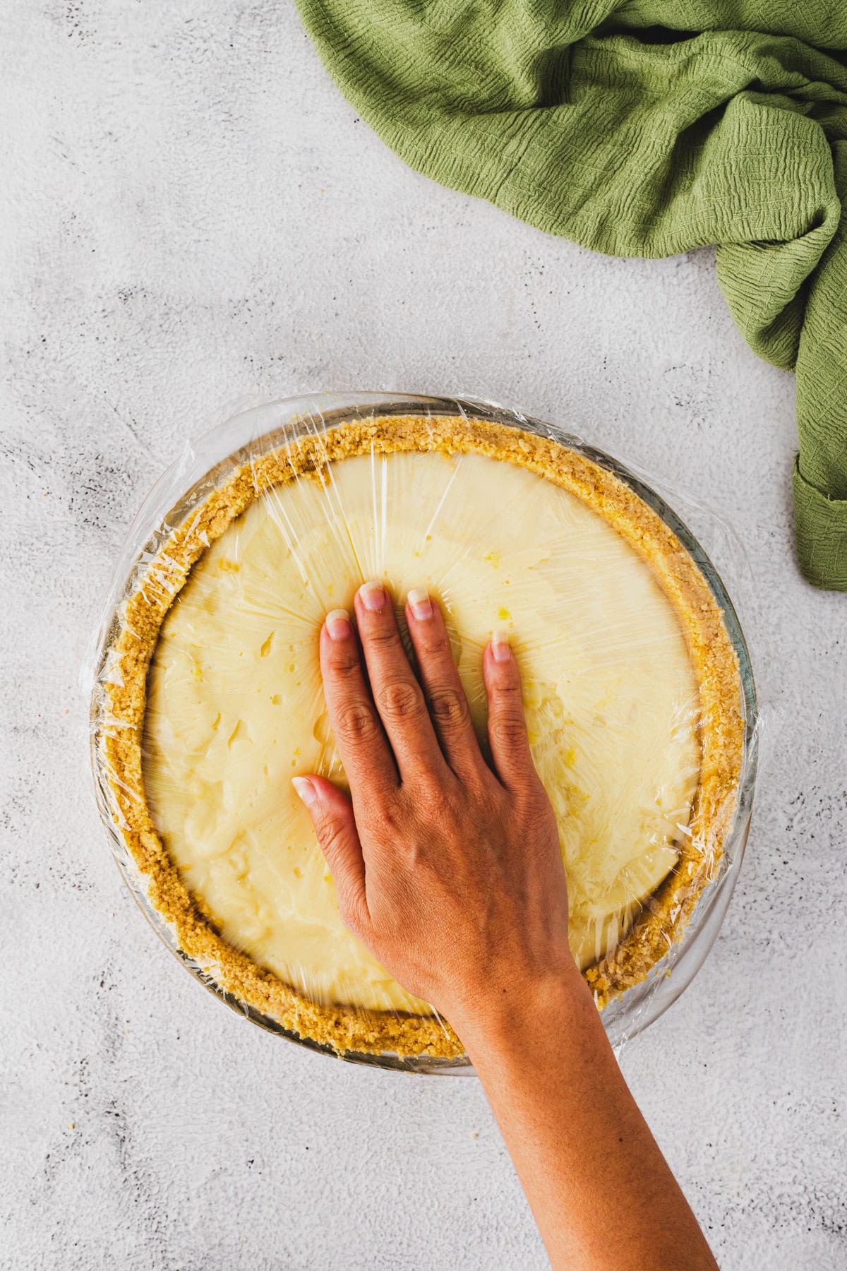 Put plastic wrap over custard and chill.