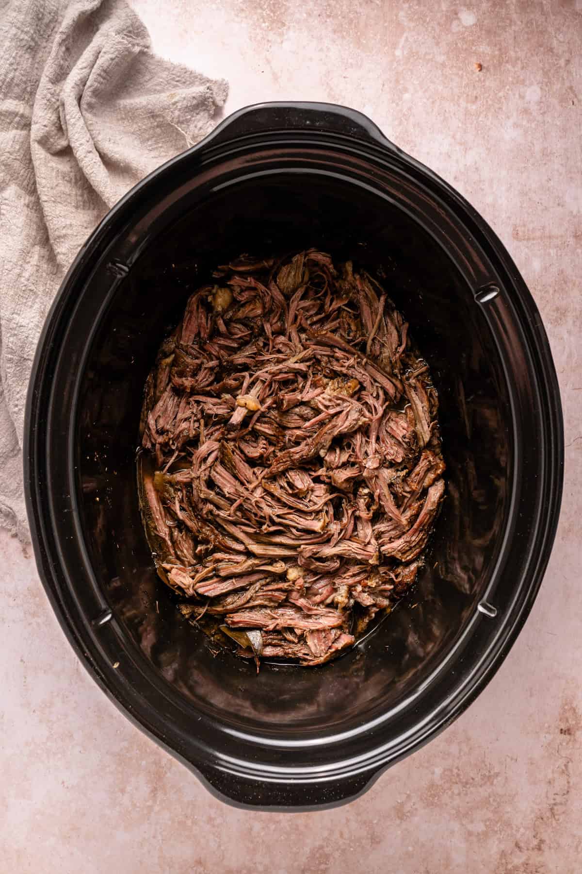 The shredded barbacoa.
