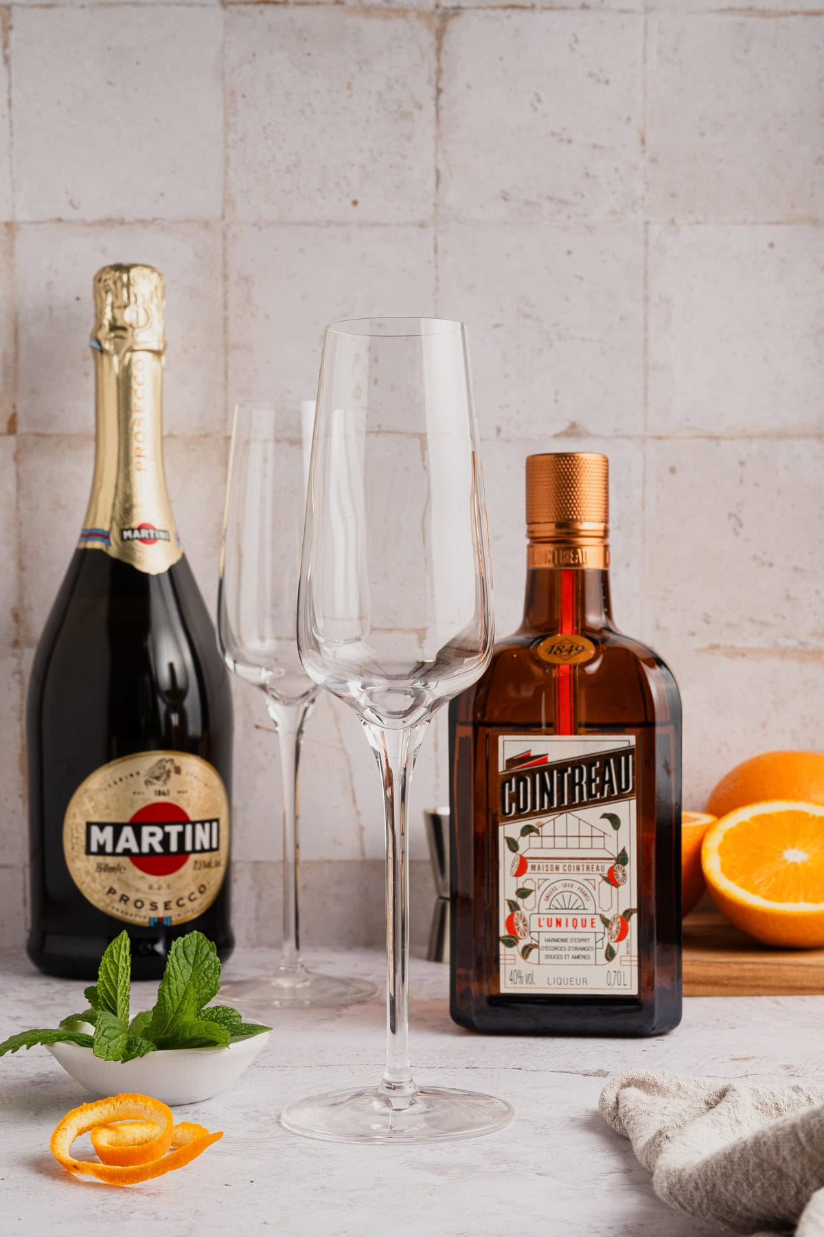 Ingredients to make mimosas.