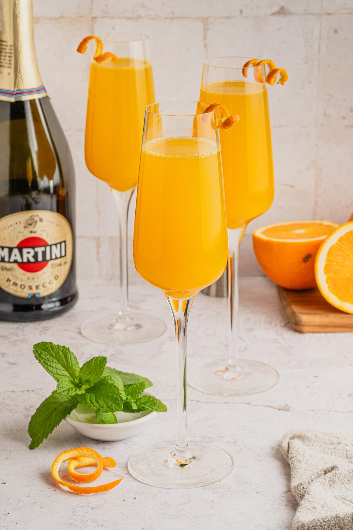 Thee glasses of Mimosas.