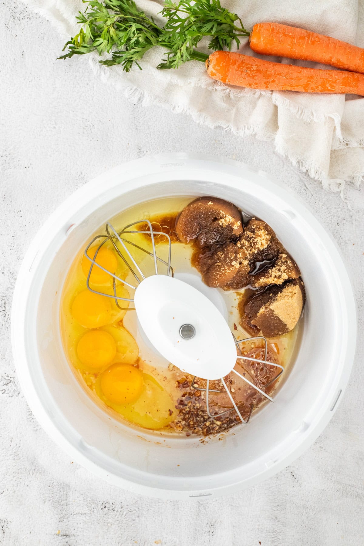 Adding ingredients to a bowl.