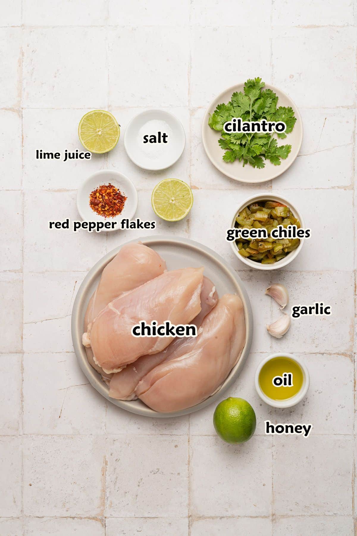 Ingredients to make marinated grilled chicken breasts.
